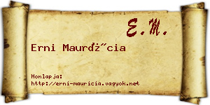 Erni Maurícia névjegykártya